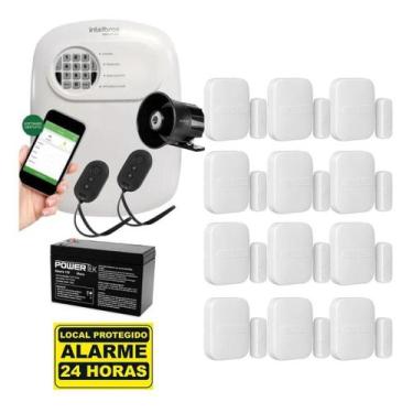 Imagem de Kit Alarme Acesso Remoto Via Aplicativo 12 Sensores Sem Fio - Intelbra