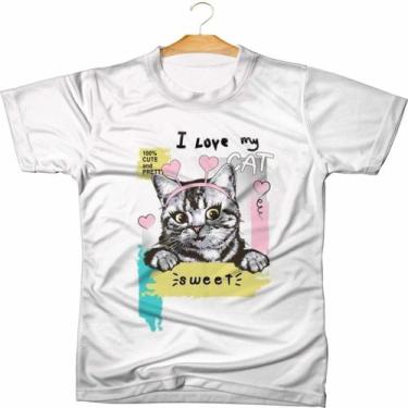 Imagem de Camiseta Personalizada Tumblr Gato - 04 - MAHALO CAMISETAS, Branco, MA