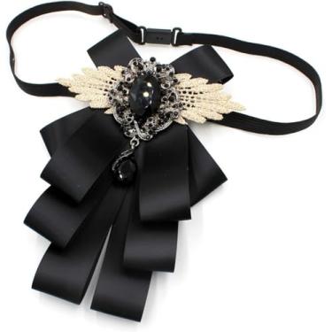 Imagem de Gravata-borboleta Noivo Melhor Homem Homens Gravata Borboleta Anfitrião Terno Camisa Gravata Borboleta Acessórios Para Homens Pré-amarrados, Black 2, One Size