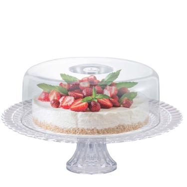 Imagem de Boleira de Vidro com Pé e Tampa Plástica - Ruvolo