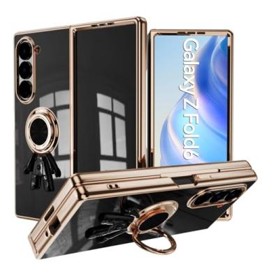 Imagem de Capa para Galaxy Z Fold6 com suporte magnético galvanizado e à prova de choque (para Galaxy Z Fold6/preto)