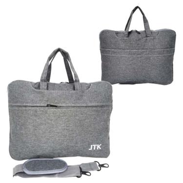 Imagem de Bolsa Pasta Maleta Para Notebook Multifuncional Forrado Com Alça De Mão E Transversal Removível Impermeável Cinza
