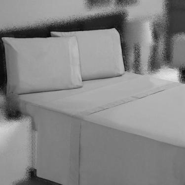 Imagem de Jogo Cama Casal 3P Lençol Sem Elástico + Fronha 100% Algodão - Ametist