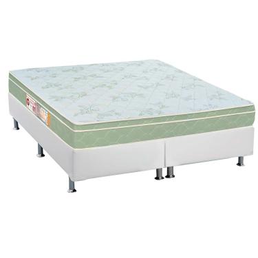 Imagem de Conjunto Box Queen: Colchão Espuma Castor D33 Sleep Max + Base CRC Courano White (158x198)
