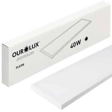 Imagem de Painel Plafon Sobrepor Retangular 30x120cm 40w Branco 6500K - Ourolux