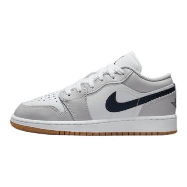 Imagem de Tênis infantil Air Jordan 1 Low (553560-146, branco/cinza neutro/marrom médio/azul marinho), Branco/cinza neutro/marrom médio/azul-marinho, 21