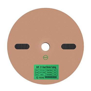Imagem de XHF Rolo de tubulação termorretrátil de 3/40.6 cm listado pela UL 2:1, tubo retrátil industrial elétrico para isolamento de fio preto