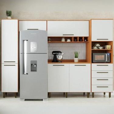 Imagem de Cozinha Compacta 5 Peças 7 Portas 4 Gavetas Evolution Plus Freijó/ Off-White