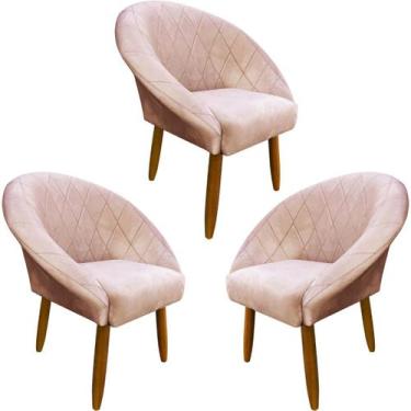 Imagem de Kit 3 Poltronas Ibiza para Manicure Sala de Estar Decorativa Cadeira E