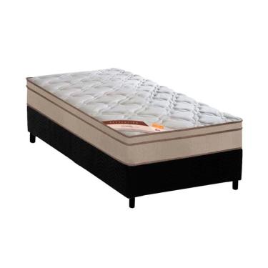Imagem de Cama Box Solteiro: Colchão Molas  Ensacadas Castor Revolution Híbrido + Base CRC Suede Black (88x188)