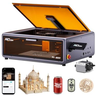 Imagem de Creality Falcon A1 Pro 20W, gravador fechado com Air Assist, câmera inteligente HD para foco automático, controle de aplicativos, tela sensível ao toque conveniente, máquina de gravação de segurança