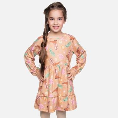 Imagem de Vestido Manga Longa Molecotton Boiadeira Infantil Menina Have Fun 2935
