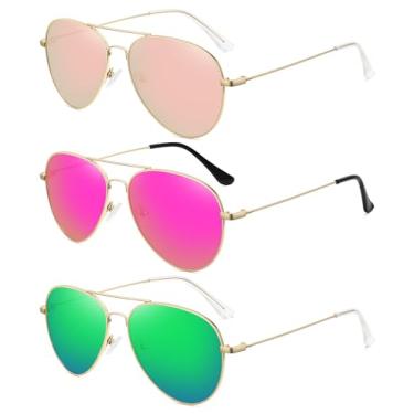 Imagem de WOWSUN Óculos De Sol Aviador Polarizados Clássicos Para Mulheres E Homens