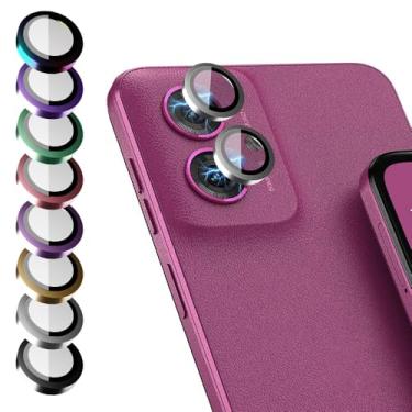 Imagem de Película de Vidro 3D 9D Compatível ¨Motorola Moto G55 Luxo Liso Protetor de Câmera Lente Traseira (ROSA)