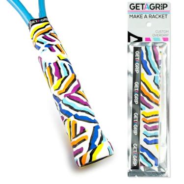 Imagem de Get A Grip - Fita de aderência personalizada para raquete de tênis – Antiderrapante/Secagem Rápida – Cabo de raquete de badminton pré-cortado com fita de acabamento (Serve e Vibe, 3 alças (15% de desconto))