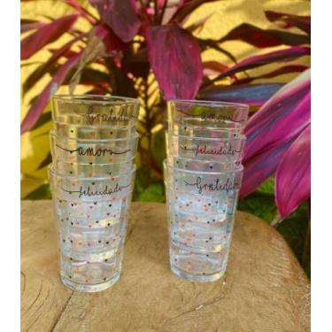 Imagem de 6 Copo Americano 190 Ml Decorado Kit Copo Vidro - Neo Porcelanas