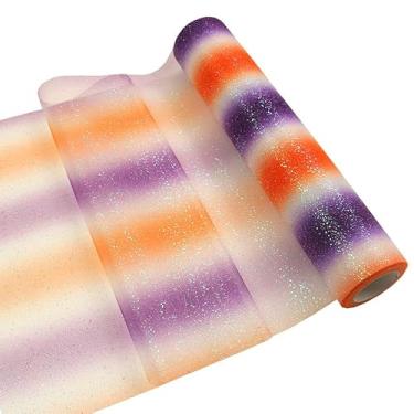 Imagem de Yuanchuan Rolos de tule com glitter gradiente 30 cm x 10 jardas (9 m) cor para corredor de mesa, cadeira, faixa, laço para animais de estimação, saia tutu, costura, artesanato, tecido, casamento