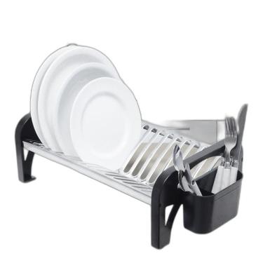 Imagem de Escorredor Inox Super Compacto Preto Domum 16 Pratos