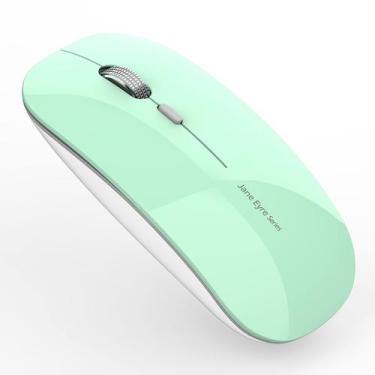 Imagem de Mouse sem fio Uciefy Q5 Slim Recarregável 2.4G Verde Menta