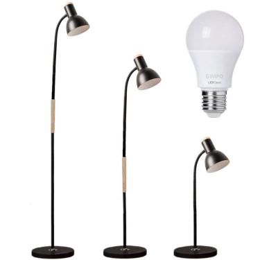 Imagem de Luminária Piso Chão Coluna 155Cm Flexível Metal Gimpo