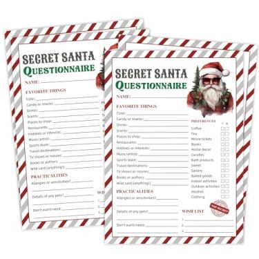 Imagem de Formulários de questionário de 25 peças - Questionário secreto de Papai Noel, atividades de Natal, jogos e atividades de festa de Natal, jogo de férias em família, presentes secretos de Papai Noel