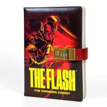 Imagem de Charon Diário de bloqueio de super-herói com cadeado vintage, páginas de diário de couro com bloqueio de capa dura com padrão de herói, caderno secreto com bloqueio de escrita pessoal com senhas