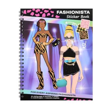 Imagem de Livro de adesivos de jogos de vestir para meninas, livro de colorir de 20 páginas para meninas, caderno de desenho da moda e livros de adesivos para crianças