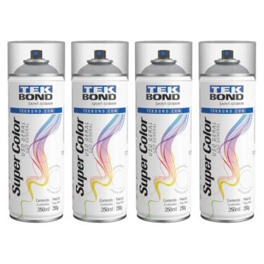 Imagem de Kit 4 Verniz Spray Aerossol TekBond Brilhante Uso Geral 350ml/250g