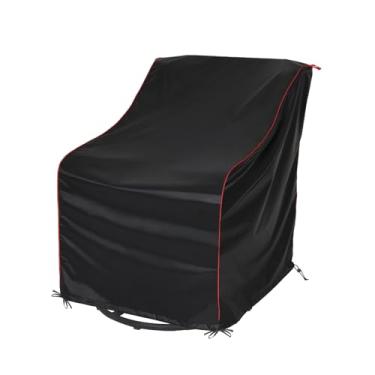 Imagem de HillSetion Capa para cadeira de exterior, capa de cadeira de pátio (86 cm C x 73 cm L x 89 cm A), impermeável, resistente a UV, para cadeiras de móveis de gramado/jardim (preta-1 peça)