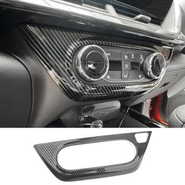 Imagem de JUIVEEL Acabamento da tampa do painel do botão do interruptor de ar condicionado do console central compatível com acessórios Chevy Trax 2024-2025 (estilo fibra de carbono)