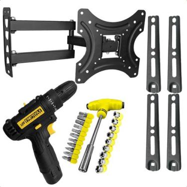 Imagem de Suporte Triarticulado TV 32 55 Polegadas Retrátil Braço Longo Ajustáve