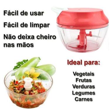 Imagem de Mini Processador Manual para triturar Alimentos Carne tempero Alho Ceb