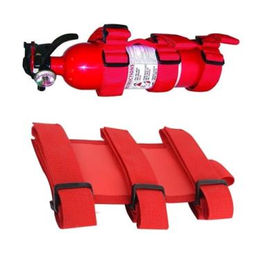 Imagem de 1 peça de suporte de extintor de incêndio vermelho, correia fixa ajustável para extintor de incêndio, universal para carros, SUVs, caminhões, compatível com Jeep Wrangler JK JKU TJ CJ Gladiator