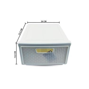 Imagem de Kit 5 Gaveteiro Modular Empalhável Organizador Multiuso Rattan Plástic