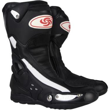 Imagem de Botas De Motocicleta Homens Moto Racing Motocross Off-road Moto Sapatos De Motocicleta Botas Moto Botas De Equitação, Black, 41 EU