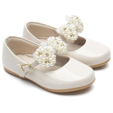 Imagem de Sapatilha Infantil Feminina Menina Laço Perola Off White LP-LMV02-016 