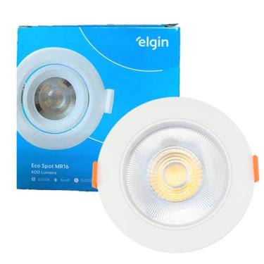 Imagem de Kit 10 Spot Led Redondo Embutir 5W MR16 Branco Frio 6500K - ELGIN