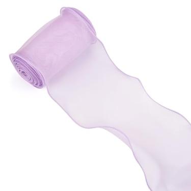 Imagem de KISSITTY Fita de organza de 11 cm de largura, 13 metros, cor roxa, artesanato, fitas decorativas de poliéster para cerimônia de corte de árvore de Natal, guirlandas de casamento, laços, decoração de