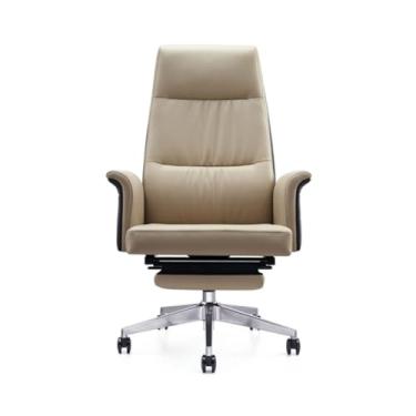 Imagem de Cadeira de escritório para móveis, cadeira de escritório executiva, reclinável, simples, moderna, para computador, cadeira giratória para almoço, cadeira de couro, pode ser levantada e girada para