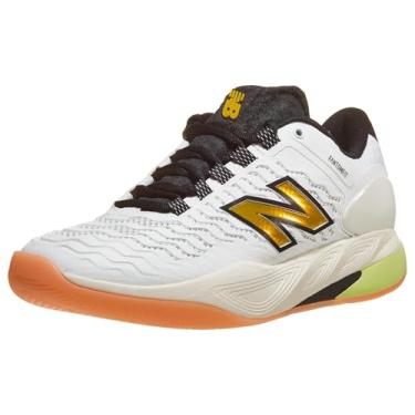 Imagem de New Balance Fresh Foam X Ct-Rally V2 Tênis feminino, Branco/Preto/Ouro Metálico, 8 Wide