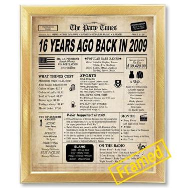 Imagem de Decorações de aniversário, estampa 16th Classy Vintage 2009 - GIFTSFAR