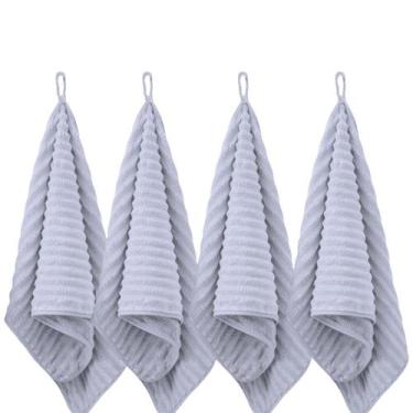 Imagem de Conjunto de toalhas de mão LMMINBZ Microfiber Grey Quick Dry 4 unidade