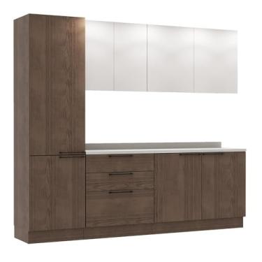 Imagem de Cozinha Modulada Pequena Herval Amsterdam, 5 Peças, Avelã e Off White