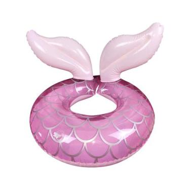 Imagem de Anel de natação com fenda de rabo de peixe Crianças engrossam anel de 