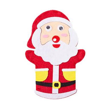 Imagem de Diy Craft Sewing Felts Cartoon Santa Natal Mão Fantoche Luva Brinquedo