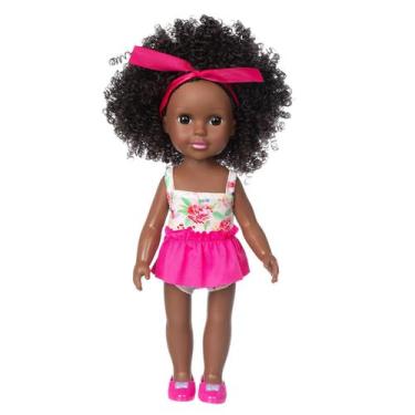 Imagem de Black African Black Baby Cute Curly Black 35cm Vinyl Baby Toy - HUOGUO