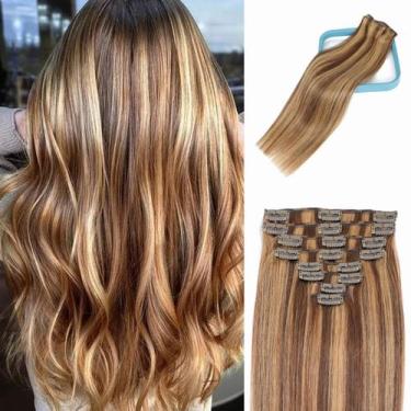 Imagem de Extensões de cabelo Clip In LORIEN Real Human Hair 45cm 100g