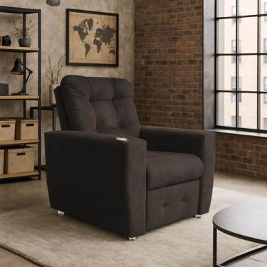 Imagem de Poltrona Cadeira Do Papai E Mamãe Reclinável Retrátil Para Sala De Des