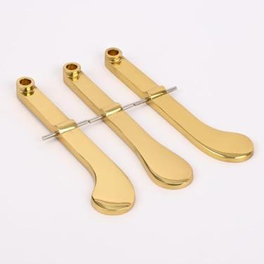 Imagem de Pedais de latão para acessórios de reparo de piano de cauda um conjunto de 3 suportes de madeira com mangas de borracha