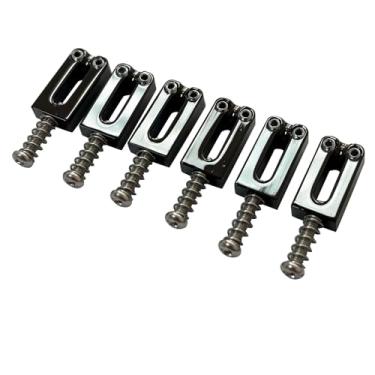 Imagem de OVSAL Selas de ponte de guitarra preta 10,5 mm liga de zinco selas de guitarra elétrica para guitarra tremolo ponte para Fender Strat St Tele Telecaster 6 cordas peças de reposição para guitarra